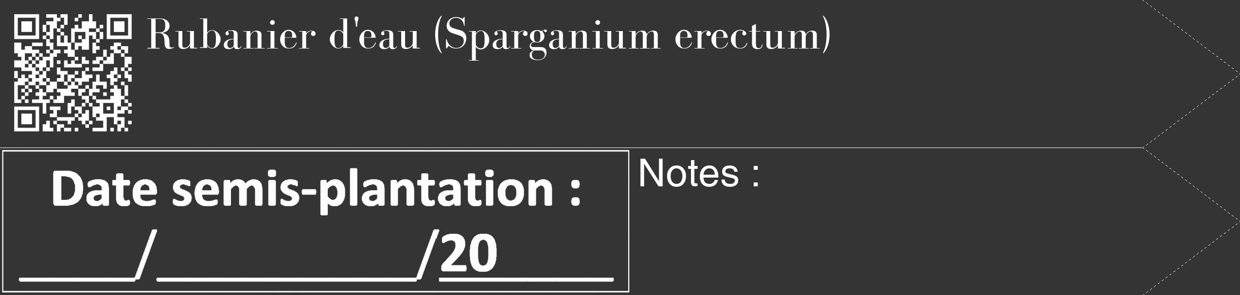 Étiquette de : Sparganium erectum - format c - style blanche46_simple_simplebod avec qrcode et comestibilité