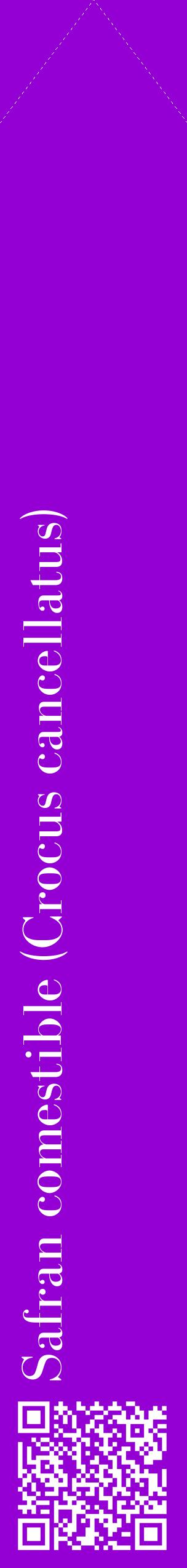 Étiquette de : Crocus cancellatus - format c - style blanche48_simplebod avec qrcode et comestibilité