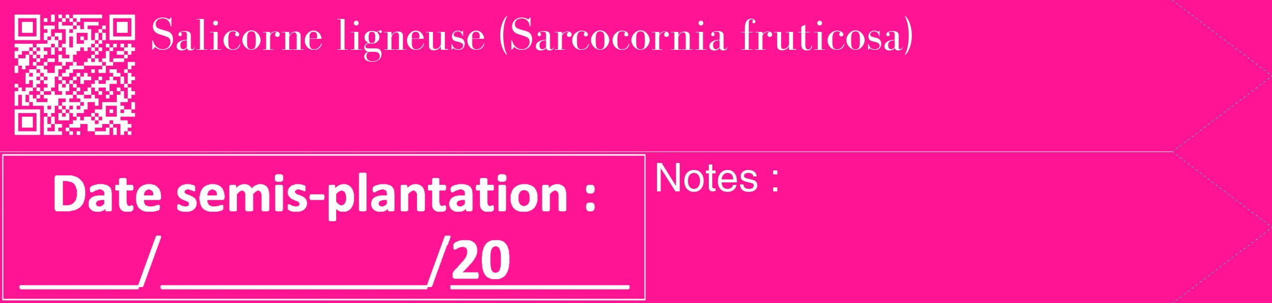 Étiquette de : Sarcocornia fruticosa - format c - style blanche43_simple_simplebod avec qrcode et comestibilité