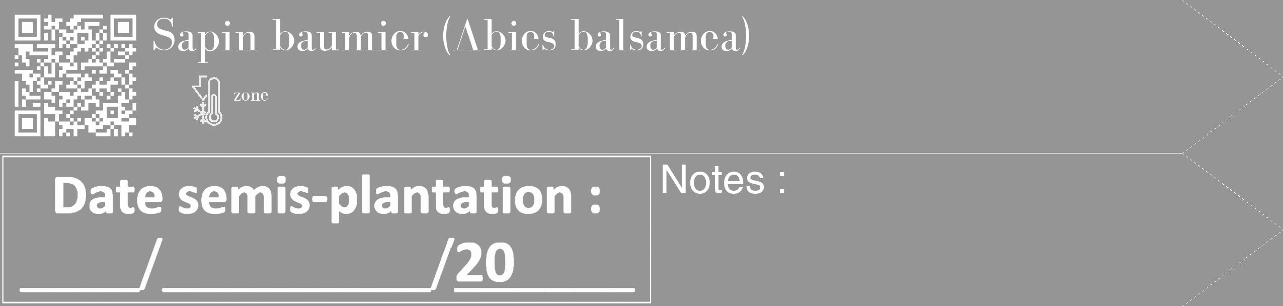 Étiquette de : Abies balsamea - format c - style blanche16_simple_simplebod avec qrcode et comestibilité
