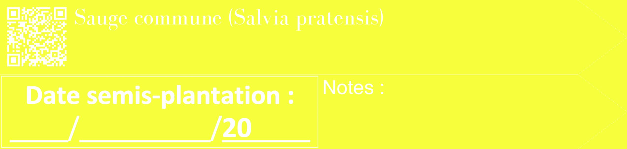 Étiquette de : Salvia pratensis - format c - style blanche18_simple_simplebod avec qrcode et comestibilité