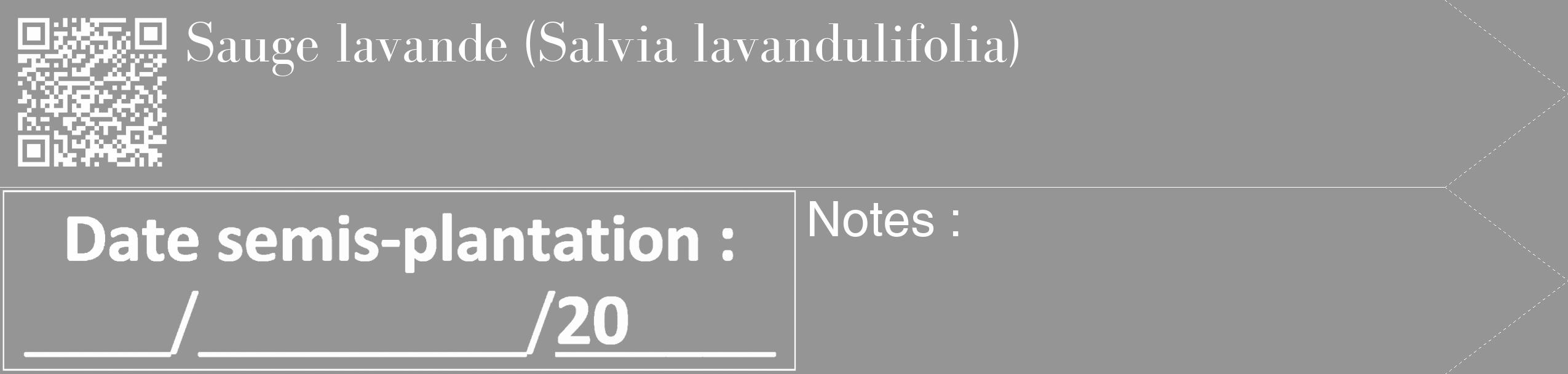 Étiquette de : Salvia lavandulifolia - format c - style blanche16_simple_simplebod avec qrcode et comestibilité