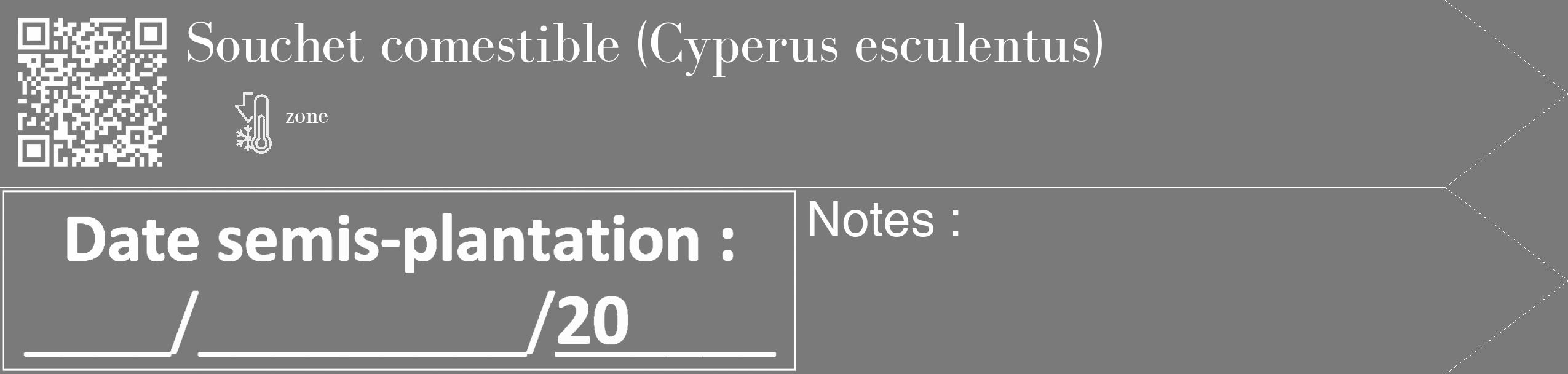 Étiquette de : Cyperus esculentus - format c - style blanche3_simple_simplebod avec qrcode et comestibilité