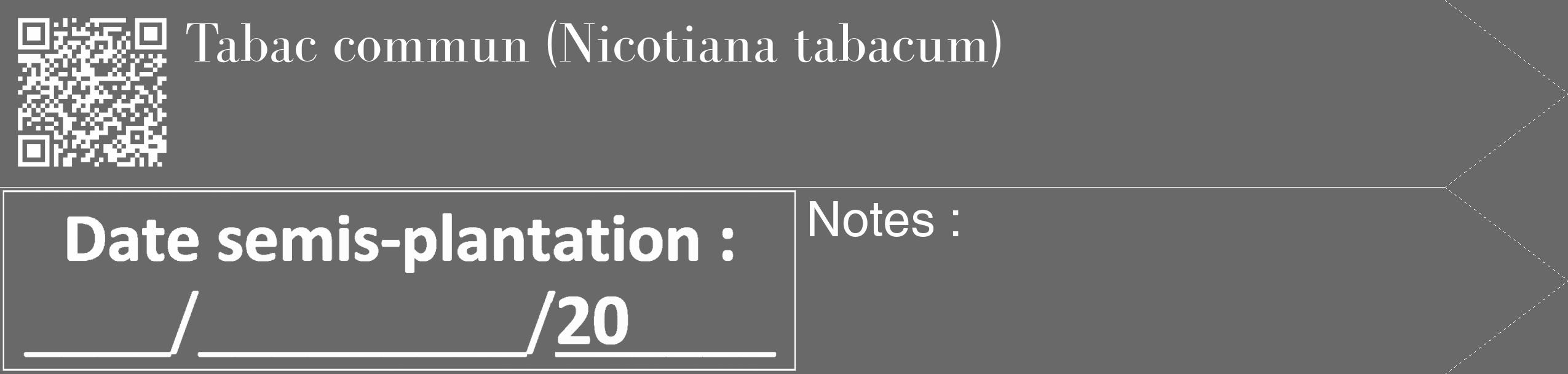 Étiquette de : Nicotiana tabacum - format c - style blanche51_simple_simplebod avec qrcode et comestibilité