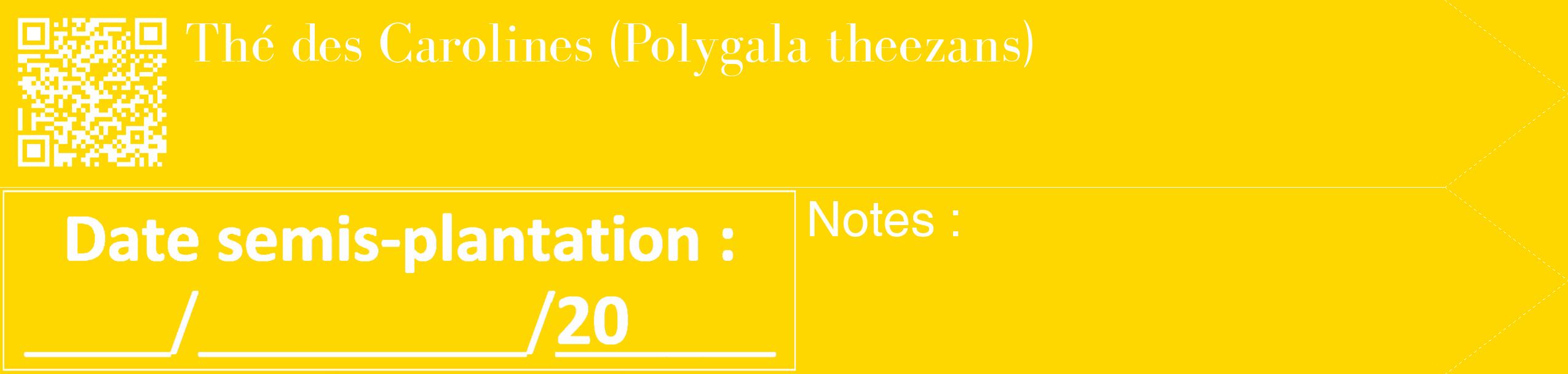 Étiquette de : Polygala theezans - format c - style blanche21_simple_simplebod avec qrcode et comestibilité