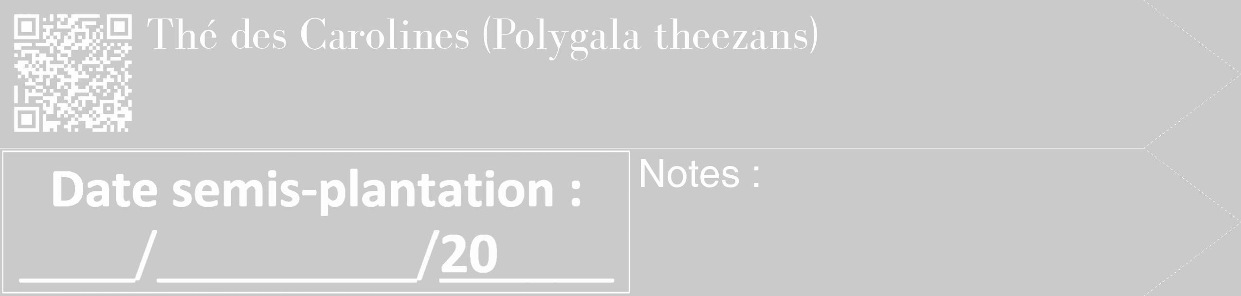 Étiquette de : Polygala theezans - format c - style blanche21_simple_simplebod avec qrcode et comestibilité