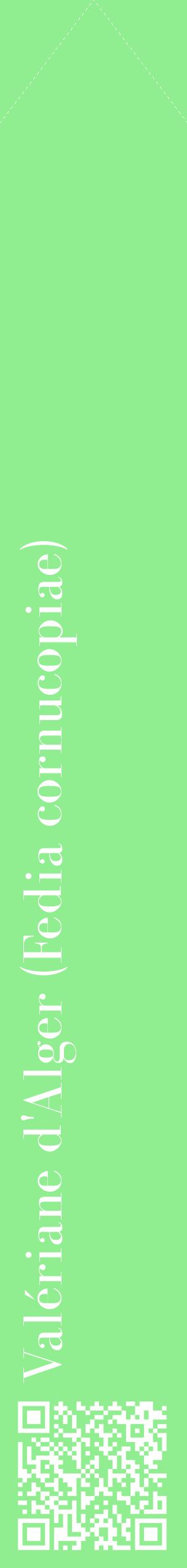 Étiquette de : Fedia cornucopiae - format c - style blanche15_simplebod avec qrcode et comestibilité