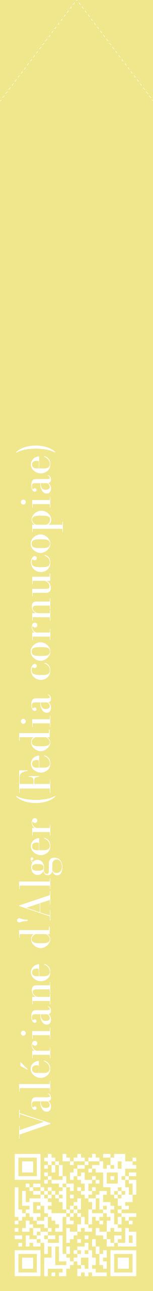 Étiquette de : Fedia cornucopiae - format c - style blanche20_simplebod avec qrcode et comestibilité