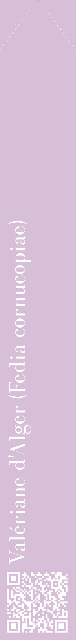 Étiquette de : Fedia cornucopiae - format c - style blanche54_simplebod avec qrcode et comestibilité