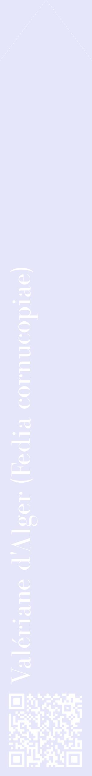 Étiquette de : Fedia cornucopiae - format c - style blanche55_simplebod avec qrcode et comestibilité