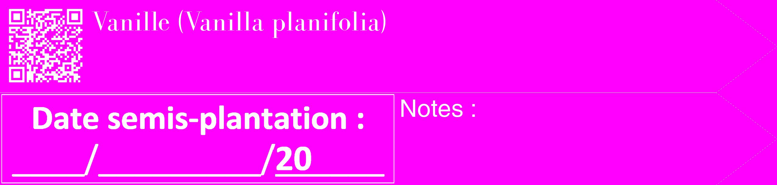 Étiquette de : Vanilla planifolia - format c - style blanche51_simple_simplebod avec qrcode et comestibilité