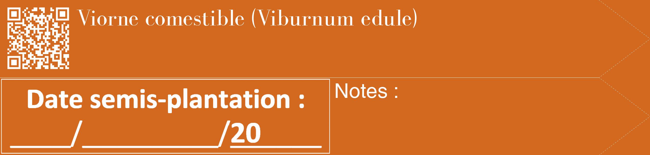 Étiquette de : Viburnum edule - format c - style blanche31_simple_simplebod avec qrcode et comestibilité