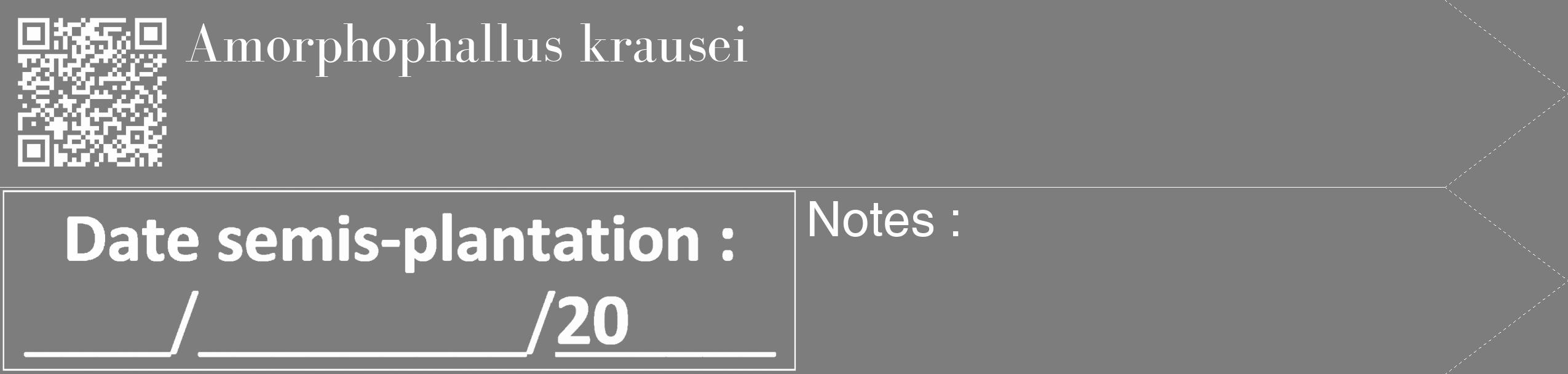 Étiquette de : Amorphophallus krausei - format c - style blanche35_simple_simplebod avec qrcode et comestibilité