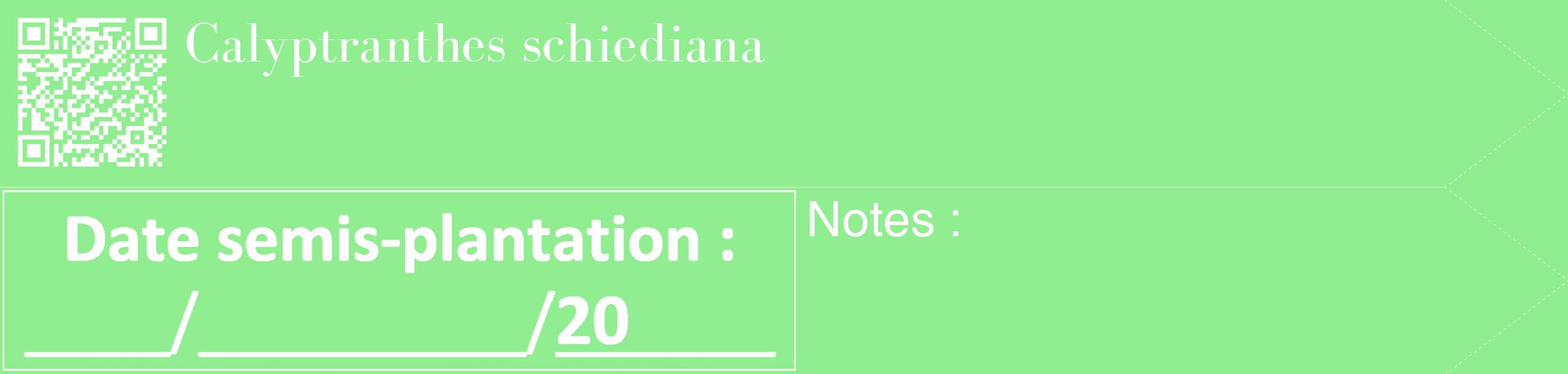 Étiquette de : Calyptranthes schiediana - format c - style blanche15_simple_simplebod avec qrcode et comestibilité