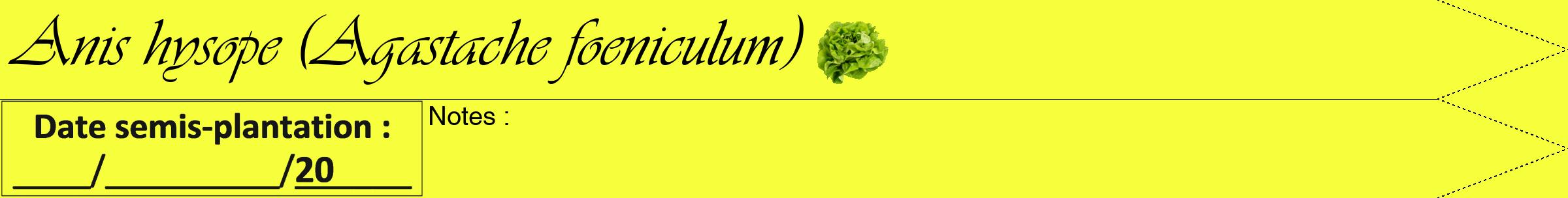 Étiquette de : Agastache foeniculum - format a - style noire18simpleviv avec comestibilité simplifiée
