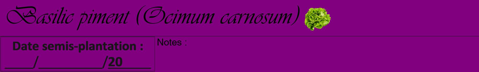 Étiquette de : Ocimum carnosum - format a - style noire46viv avec comestibilité simplifiée