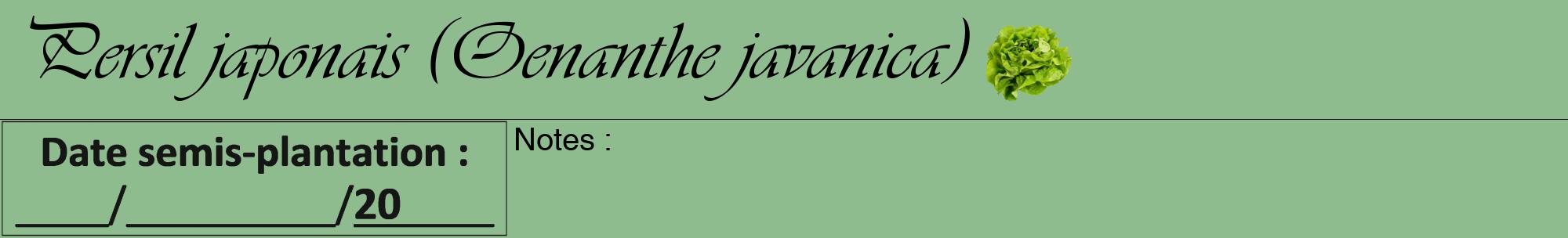 Étiquette de : Oenanthe javanica - format a - style noire13viv avec comestibilité simplifiée