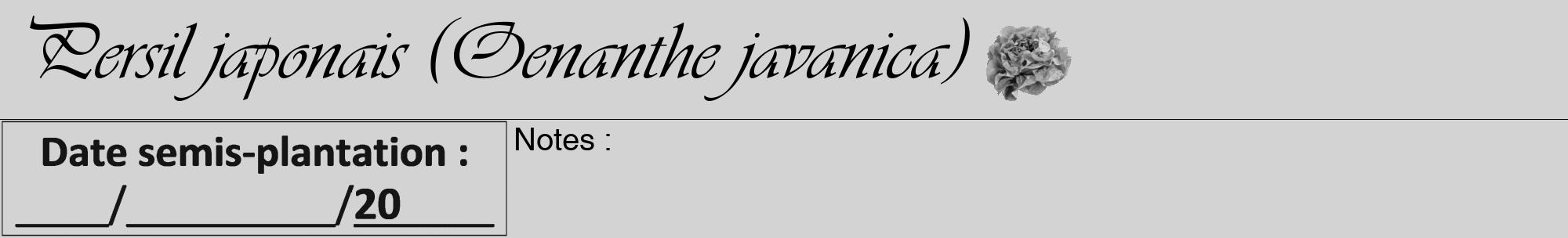 Étiquette de : Oenanthe javanica - format a - style noire56viv avec comestibilité simplifiée
