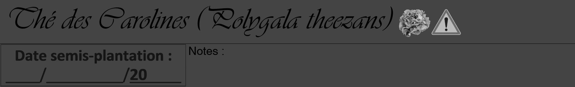 Étiquette de : Polygala theezans - format a - style noire48viv avec comestibilité simplifiée