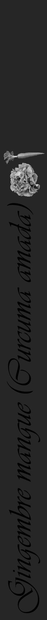 Étiquette de : Curcuma amada - format a - style noire29viv avec comestibilité simplifiée - position verticale