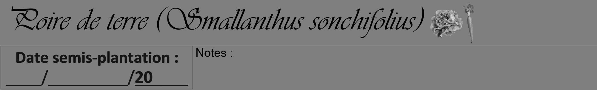 Étiquette de : Smallanthus sonchifolius - format a - style noire31viv avec comestibilité simplifiée