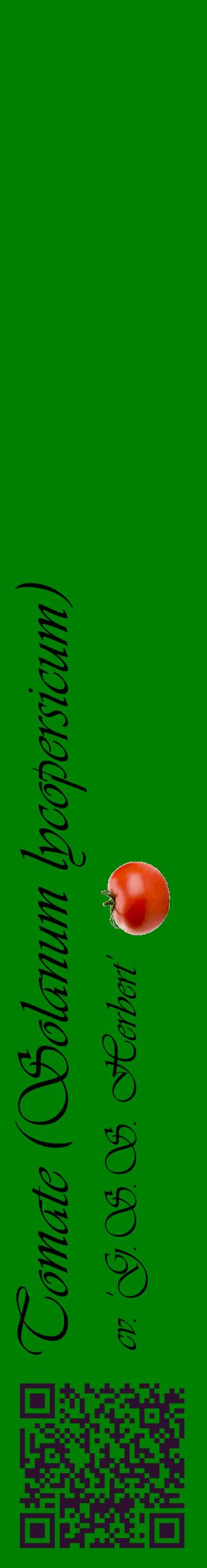 Étiquette de : Solanum lycopersicum cv. 'G.S.S. Herbert' - format c - style noire9_basiqueviv avec qrcode et comestibilité simplifiée