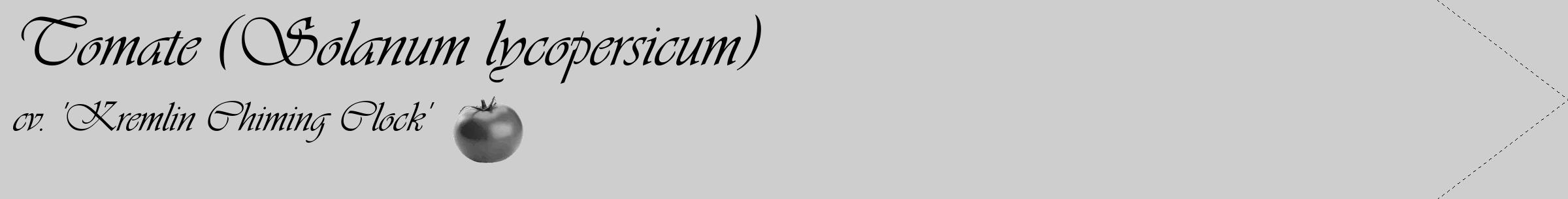 Étiquette de : Solanum lycopersicum cv. 'Kremlin Chiming Clock' - format c - style noire17_simple_simpleviv avec comestibilité simplifiée