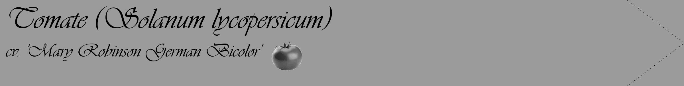Étiquette de : Solanum lycopersicum cv. 'Mary Robinson German Bicolor' - format c - style noire52_simple_simpleviv avec comestibilité simplifiée