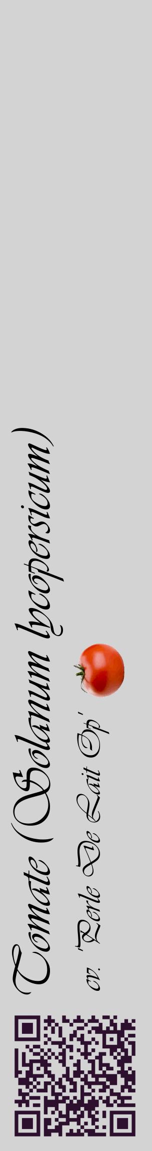 Étiquette de : Solanum lycopersicum cv. 'Perle De Lait Op' - format c - style noire56_basiqueviv avec qrcode et comestibilité simplifiée