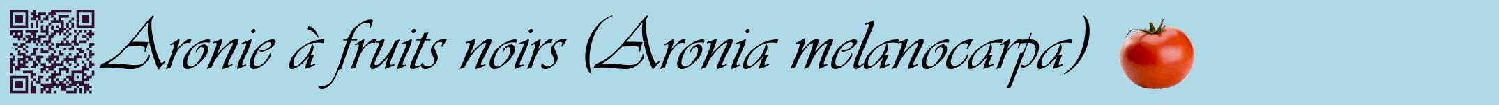 Étiquette de : Aronia melanocarpa - format a - style noire0simpleviv avec qrcode et comestibilité simplifiée