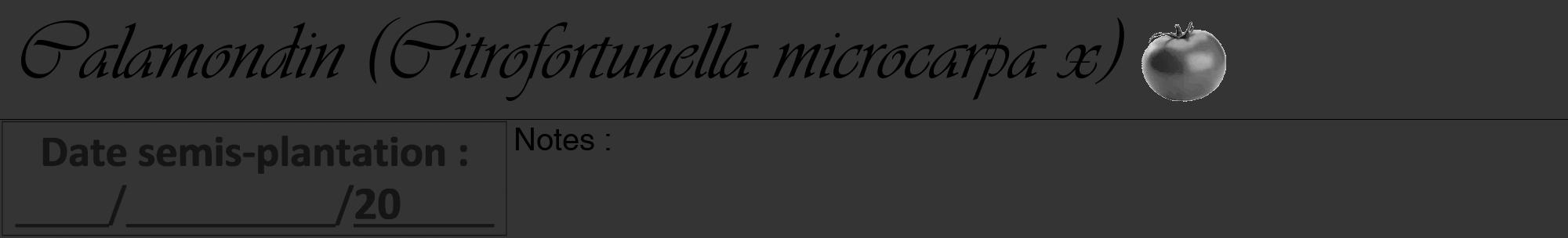 Étiquette de : Citrofortunella microcarpa x - format a - style noire46viv avec comestibilité simplifiée