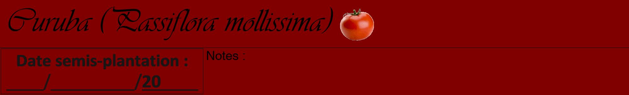 Étiquette de : Passiflora mollissima - format a - style noire29viv avec comestibilité simplifiée