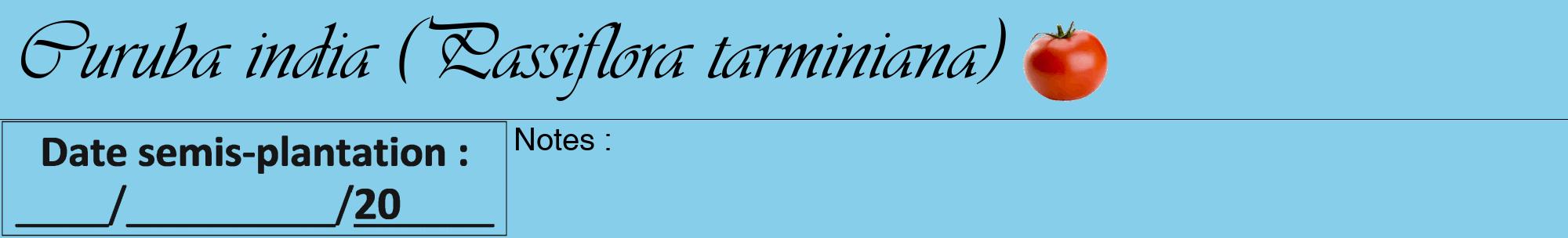 Étiquette de : Passiflora tarminiana - format a - style noire1viv avec comestibilité simplifiée