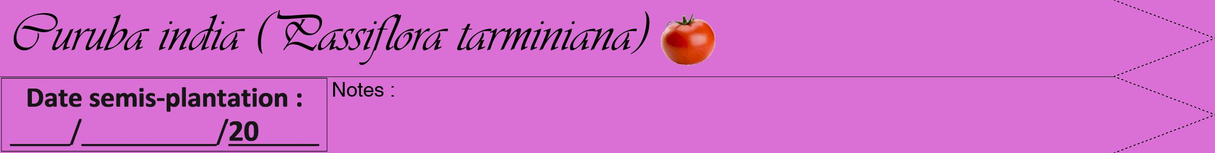 Étiquette de : Passiflora tarminiana - format a - style noire52simpleviv avec comestibilité simplifiée