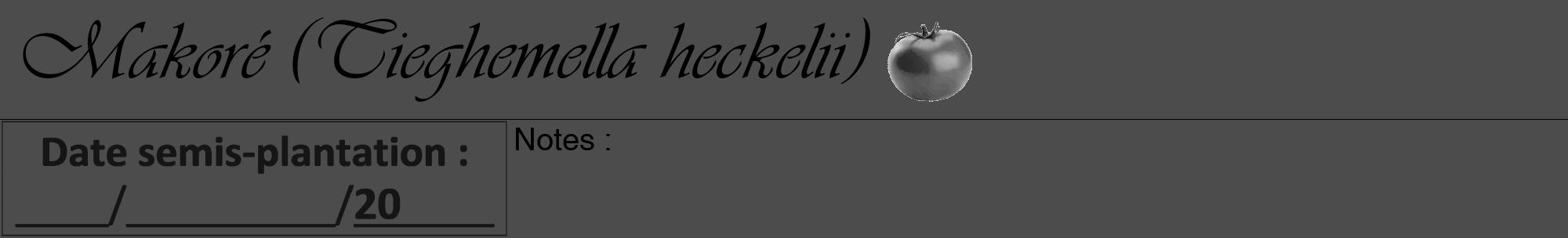 Étiquette de : Tieghemella heckelii - format a - style noire27viv avec comestibilité simplifiée