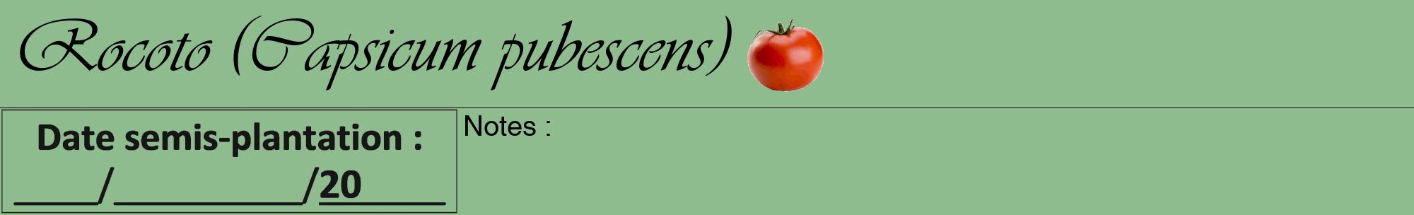 Étiquette de : Capsicum pubescens - format a - style noire13viv avec comestibilité simplifiée