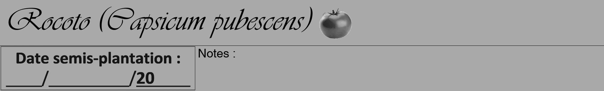 Étiquette de : Capsicum pubescens - format a - style noire13viv avec comestibilité simplifiée