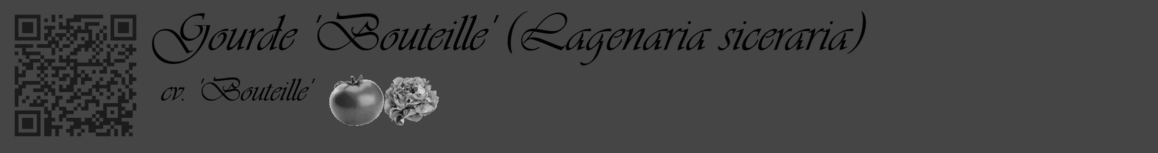Étiquette de : Lagenaria siceraria cv. 'Bouteille' - format c - style noire58_basique_basiqueviv avec qrcode et comestibilité simplifiée