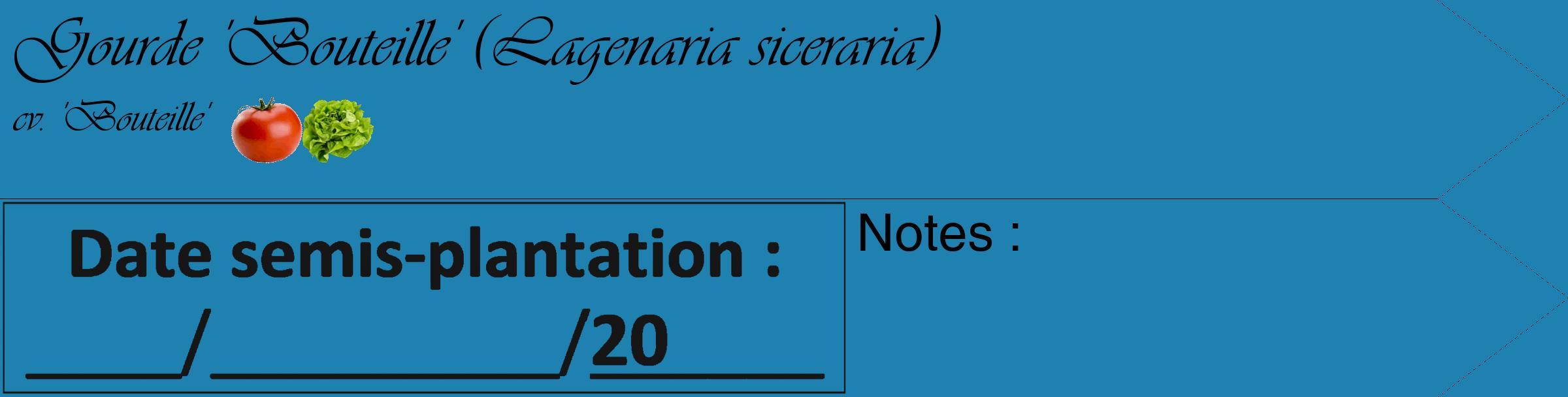 Étiquette de : Lagenaria siceraria cv. 'Bouteille' - format c - style noire6_simple_simpleviv avec comestibilité simplifiée