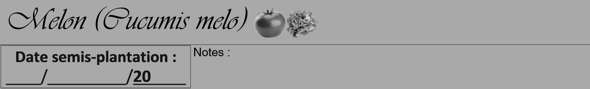 Étiquette de : Cucumis melo - format a - style noire13viv avec comestibilité simplifiée