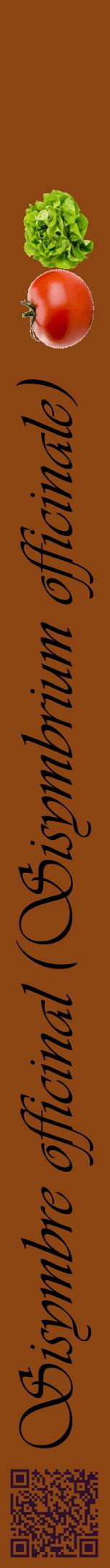 Étiquette de : Sisymbrium officinale - format a - style noire30viv avec qrcode et comestibilité simplifiée