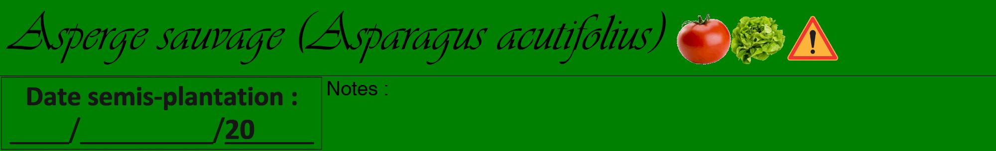Étiquette de : Asparagus acutifolius - format a - style noire9viv avec comestibilité simplifiée