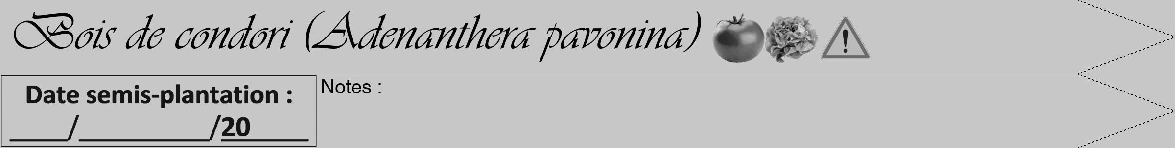 Étiquette de : Adenanthera pavonina - format a - style noire15simpleviv avec comestibilité simplifiée