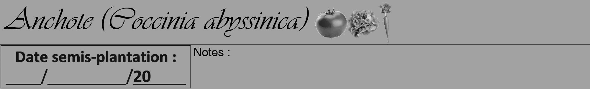 Étiquette de : Coccinia abyssinica - format a - style noire38viv avec comestibilité simplifiée