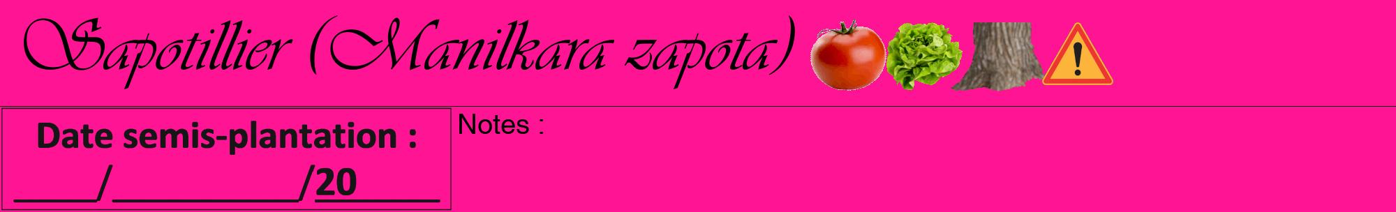 Étiquette de : Manilkara zapota - format a - style noire43basiqueviv avec comestibilité simplifiée