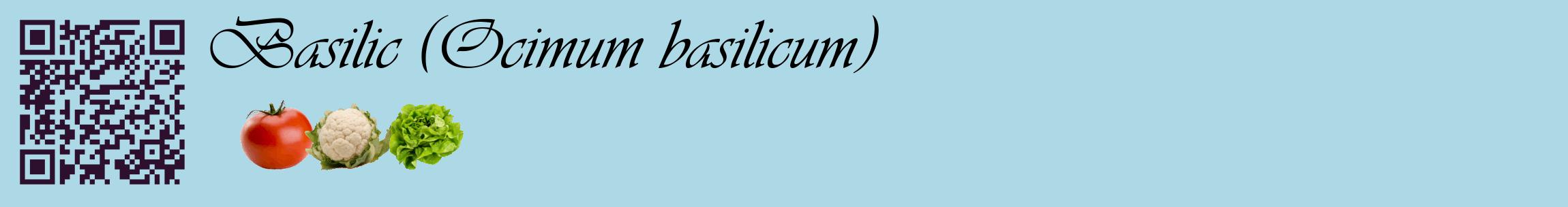 Étiquette de : Ocimum basilicum - format c - style noire0basique_basique_basiqueviv avec qrcode et comestibilité simplifiée
