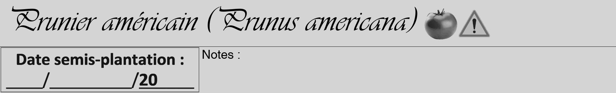 Étiquette de : Prunus americana - format a - style noire40viv avec comestibilité simplifiée