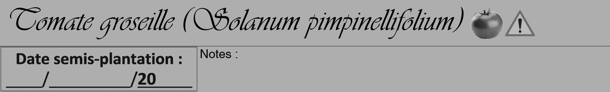 Étiquette de : Solanum pimpinellifolium - format a - style noire53viv avec comestibilité simplifiée