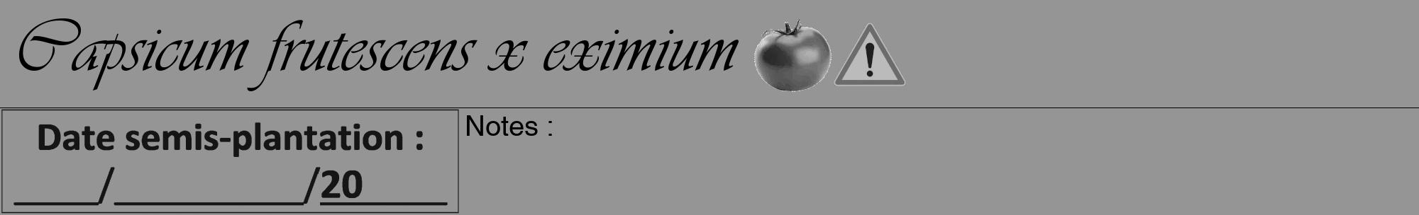 Étiquette de : Capsicum frutescens x eximium - format a - style noire16viv avec comestibilité simplifiée