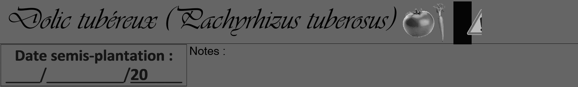 Étiquette de : Pachyrhizus tuberosus - format a - style noire32viv avec comestibilité simplifiée
